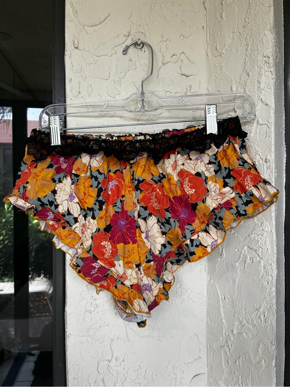 Free People Floral Ruffle Skort - Orange, Red, Pink, Cream, Black - Picture 1 of 4